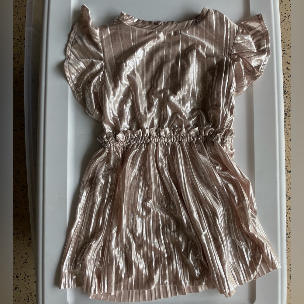 Crewcuts by J Crew Girls blush metallic dress 5